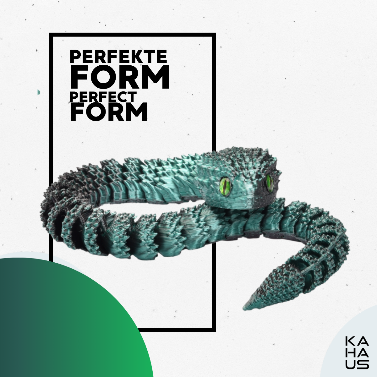 3D Snake Figure – Realistic Articulated Collectible (21 cm) – Black-Green #c:black-green