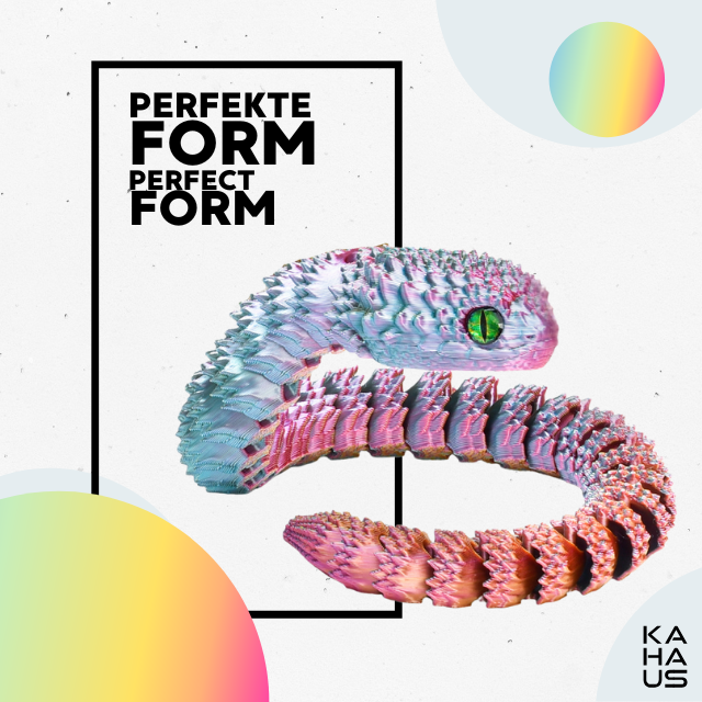 3D Snake Figure – Realistic Articulated Collectible (27 cm) – Red-Yellow-Green #c:red-yellow-green