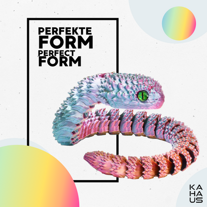 3D Snake Figure – Realistic Articulated Collectible (27 cm) – Red-Yellow-Green #c:red-yellow-green