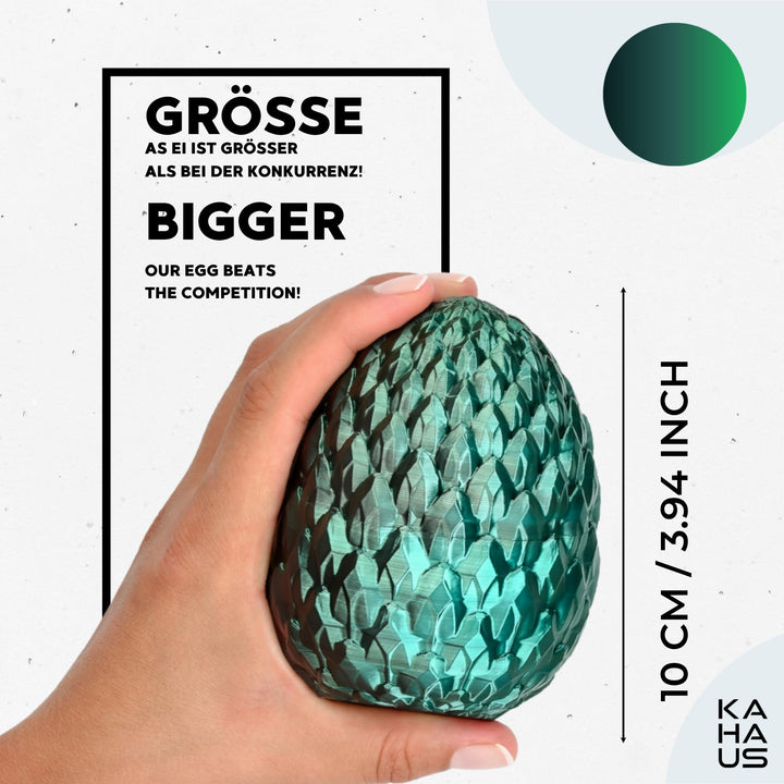 Chinese Dragon in Egg – Collectible Figure (30 cm) — Black-Green