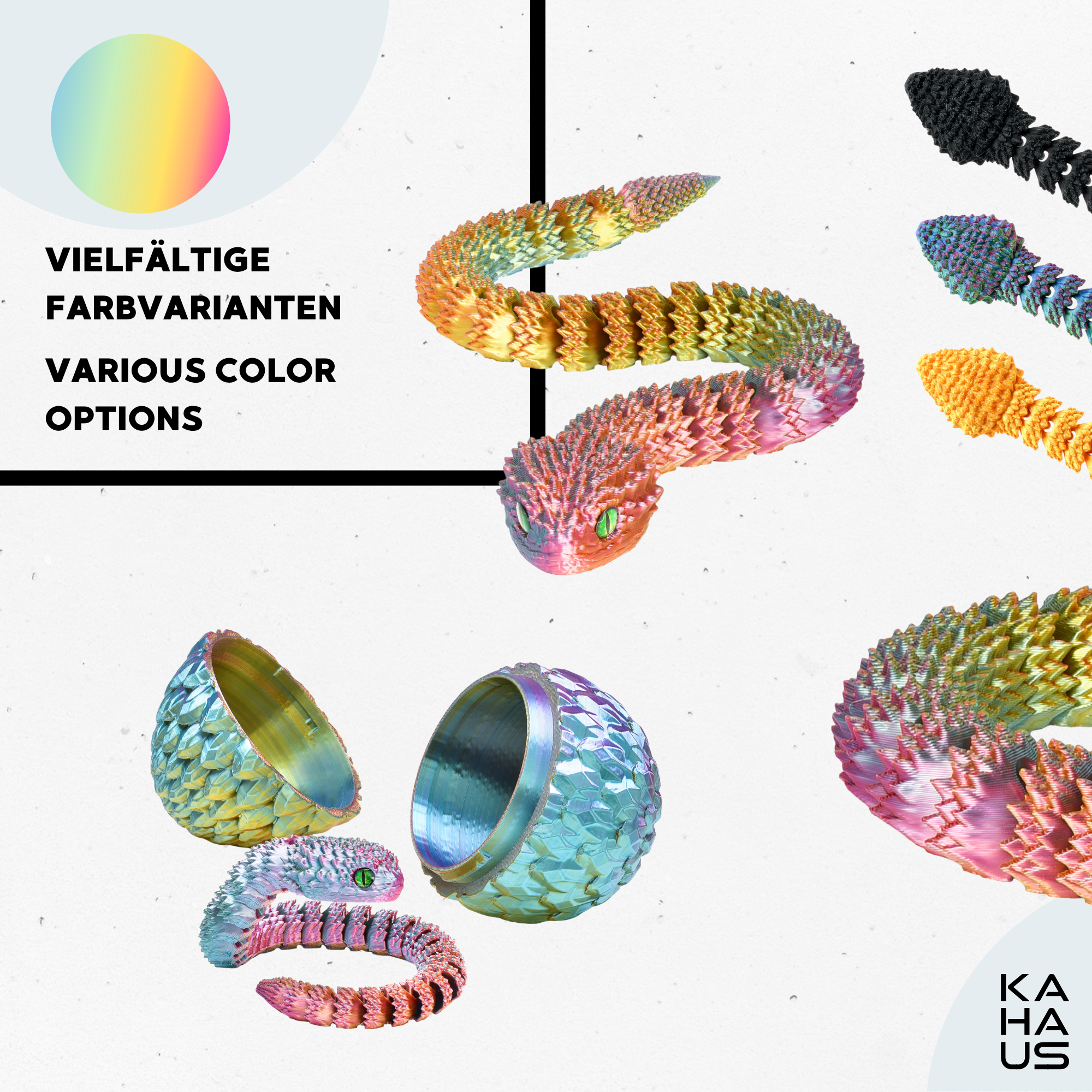 3D Snake in Egg | 27 cm Snake in 10 cm Egg | Surprise Figure & Gift for Kids