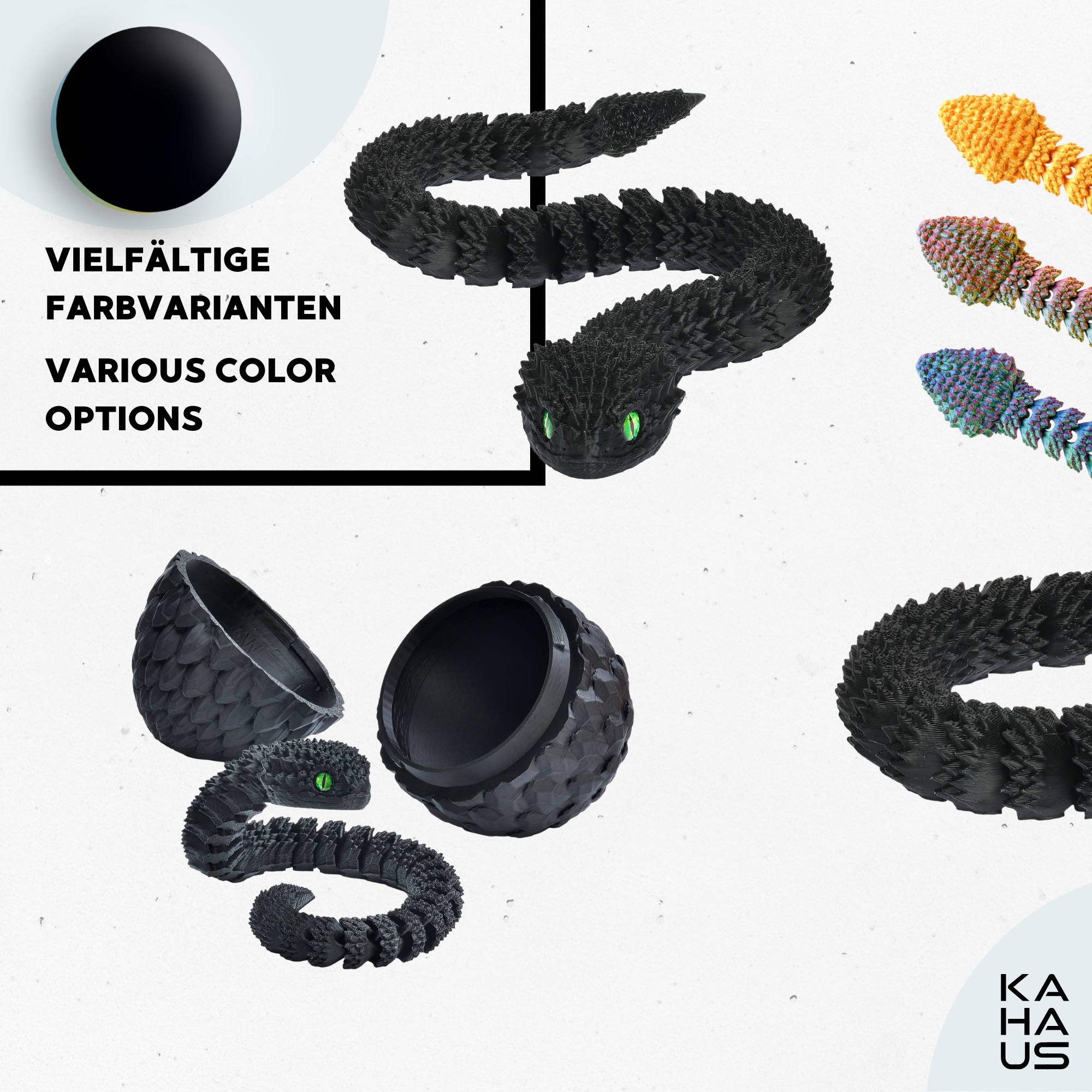 3D Snake in Egg | 27 cm Snake in 10 cm Egg | Surprise Figure & Gift for Kids