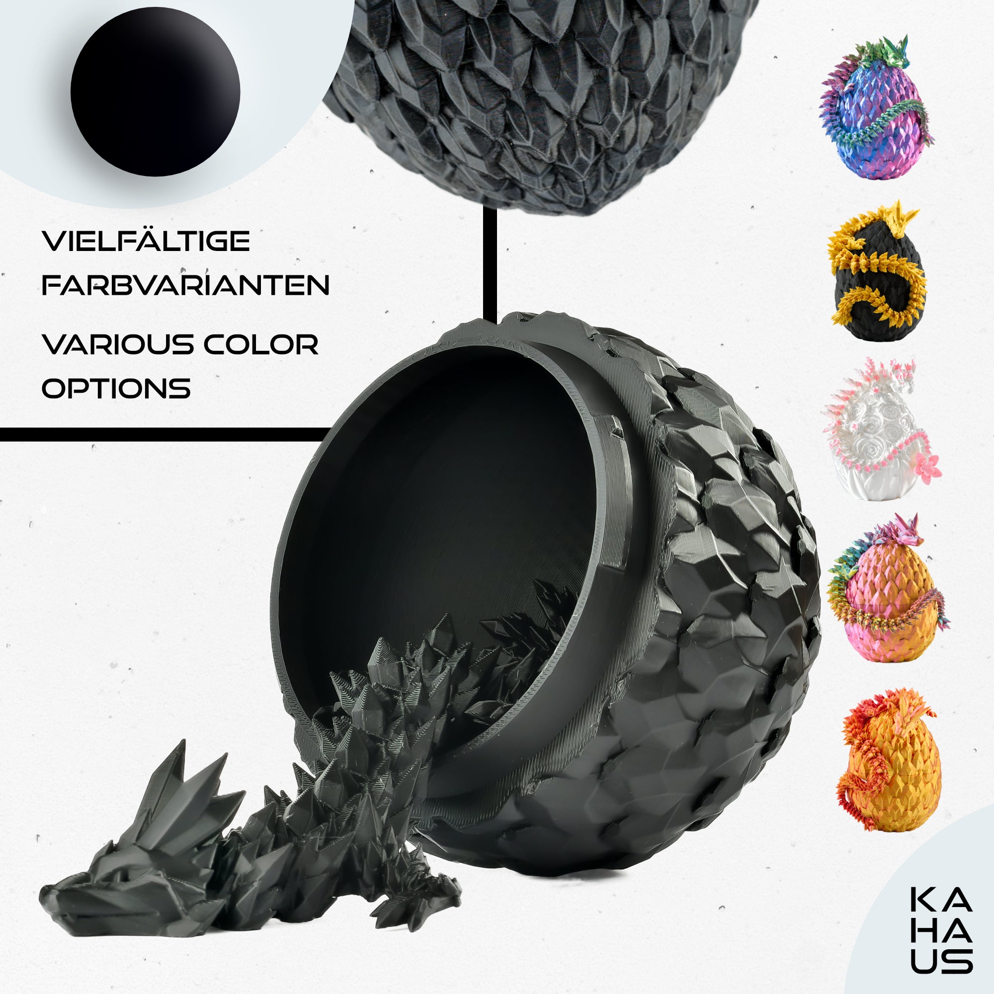 3D Dragon in Egg - Dragon Figure | 12 cm Large Egg | Multicolor Surprise Dragon | Hatching Movable Figure for Kids, Collectors & Fantasy Fans