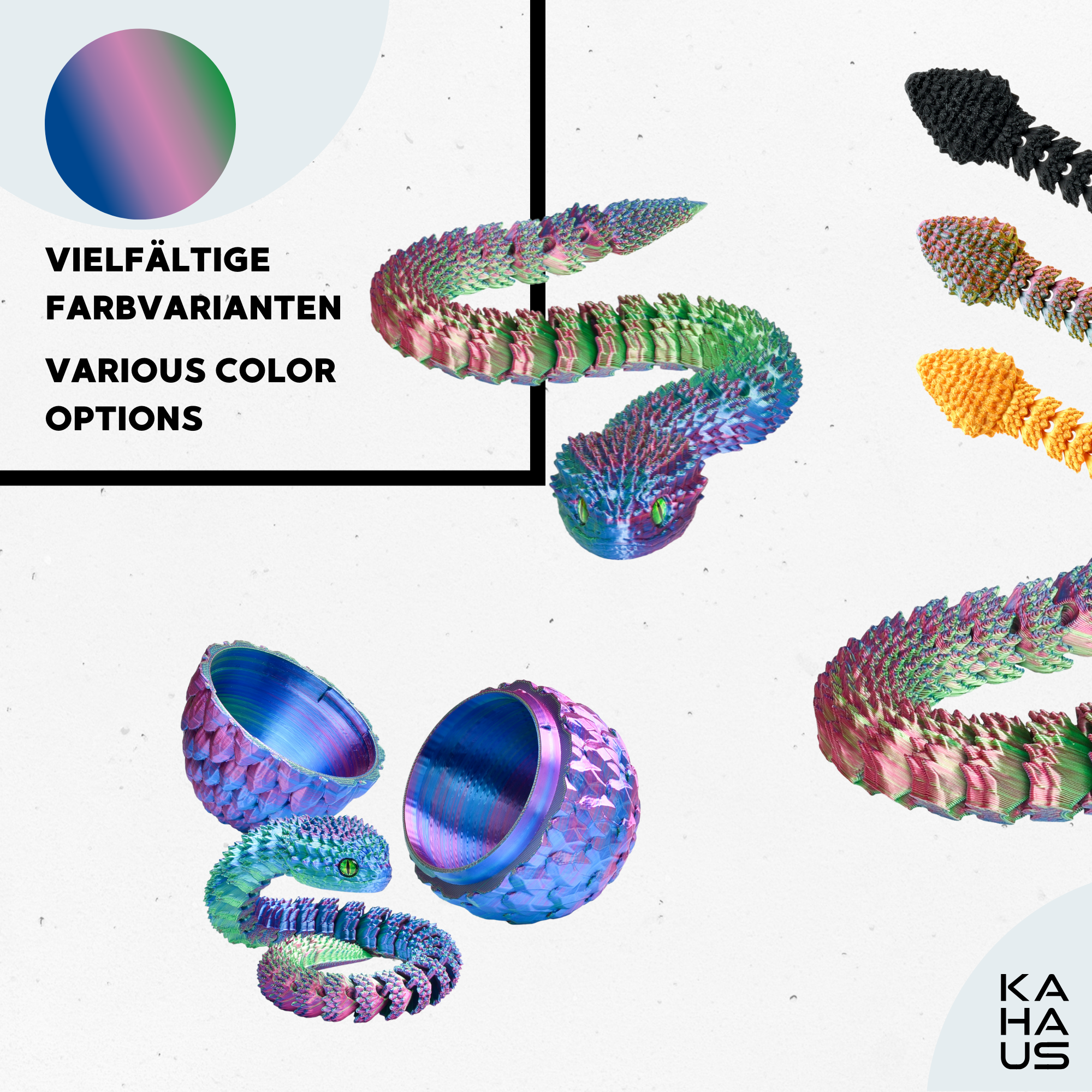 3D Snake in Egg | 27 cm Snake in 10 cm Egg | Surprise Figure & Gift for Kids