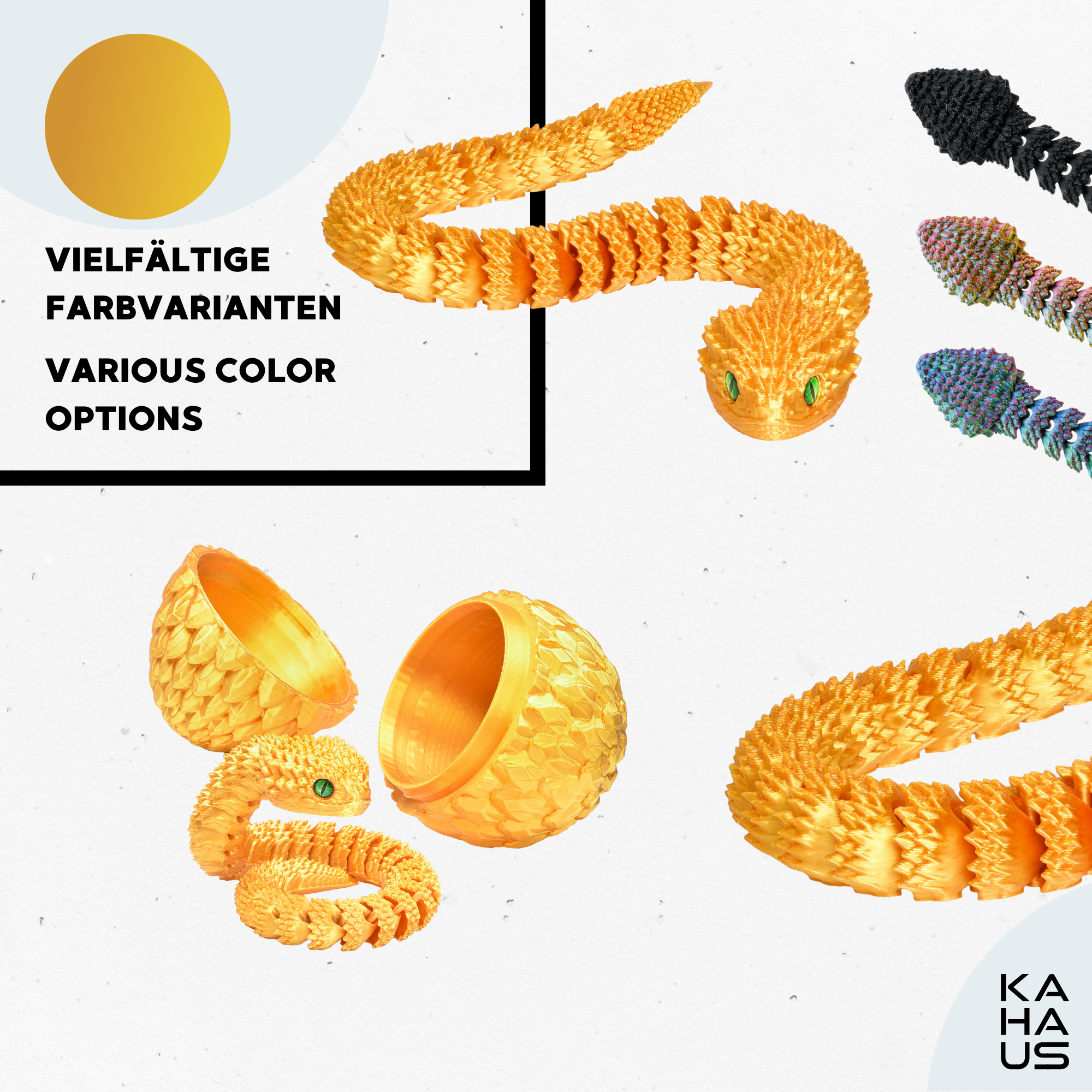 3D Snake in Egg | 27 cm Snake in 10 cm Egg | Surprise Figure & Gift for Kids