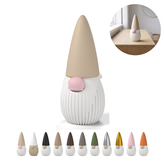 Gnome décoratif boîte avec bonnet amovible, env. 18,7 cm, PLA – Beige