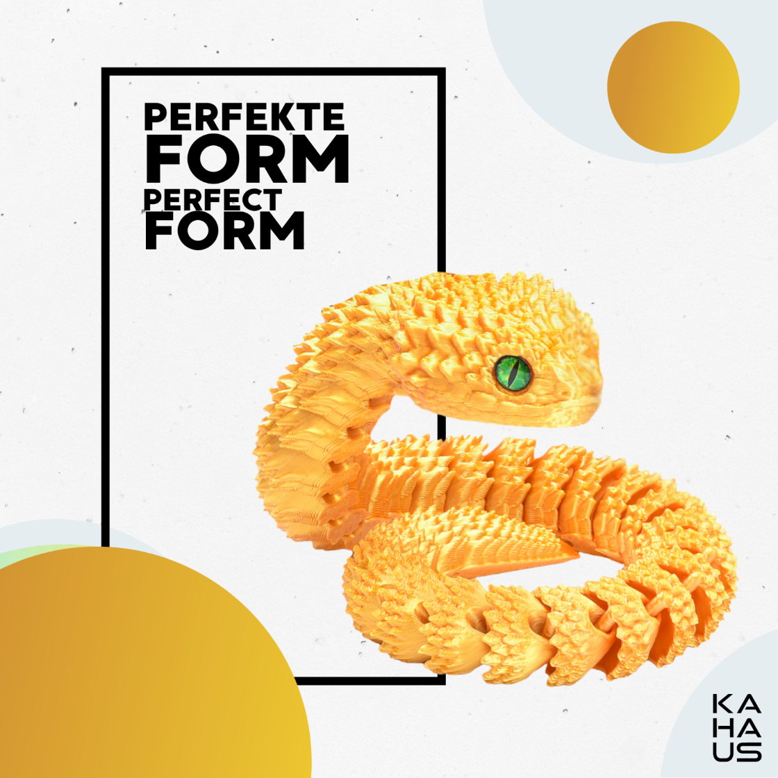 3D Snake Figure – Realistic Articulated Collectible (21 cm) – Gold #c:gold