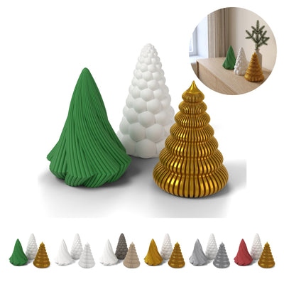 Lot de sapins de Noël décoratifs 3 pcs: torsadé – Green
