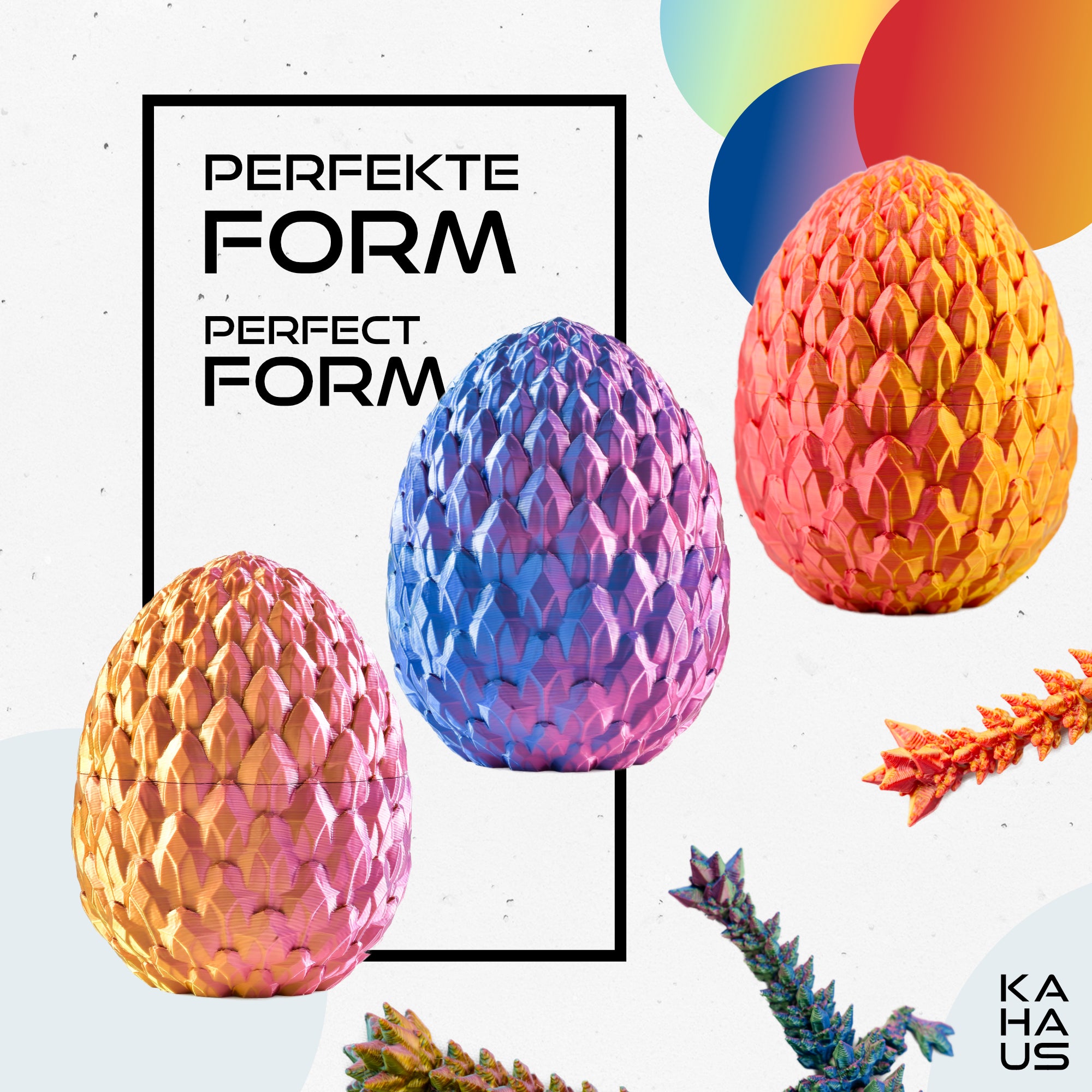 3-Pack 3D Baby Dragon in Egg – Baby Dragon Figure in Egg Set | 3-Pack Large Eggs | Multicolor Hatching Surprise Dragon | Movable Fantasy Toy & Collectible Figure for Kids