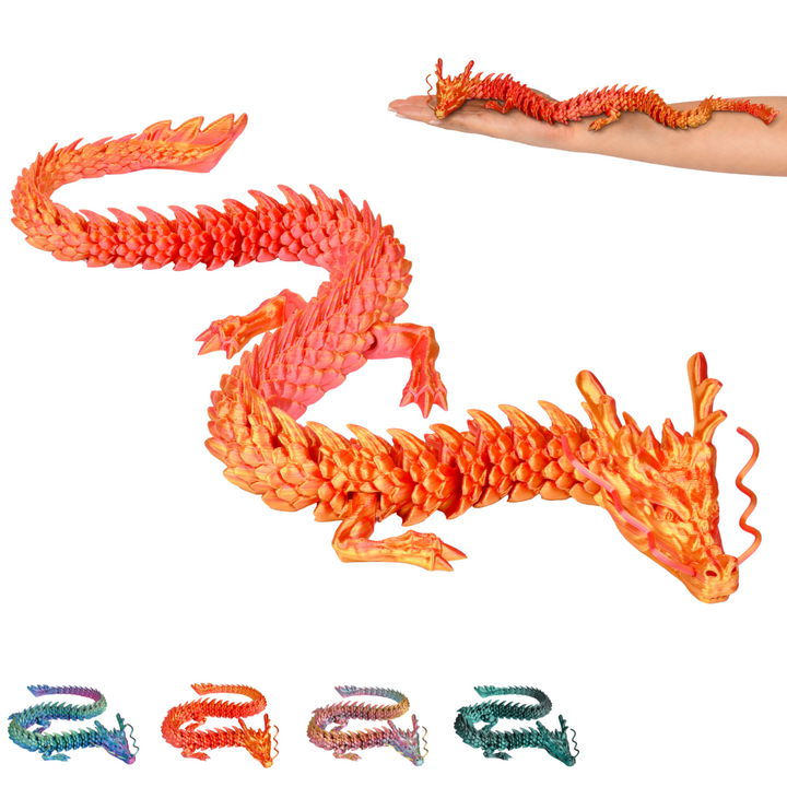 Chinese Dragon XL – Decorative Sculpture (50 cm) – Red-Gold #c:red-gold