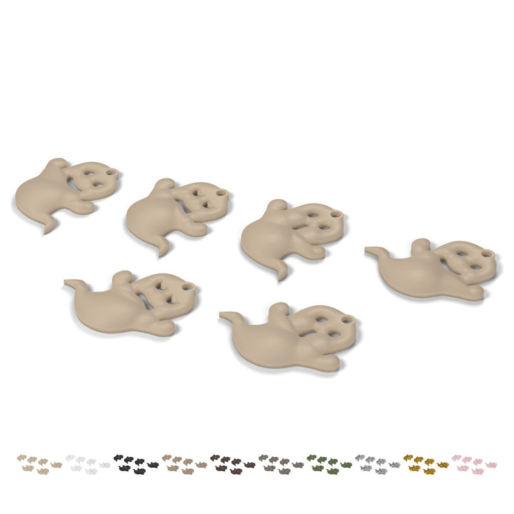 Cercei fantome Halloween, 6 buc. (3 perechi), 2,8 cm, PLA – Beige