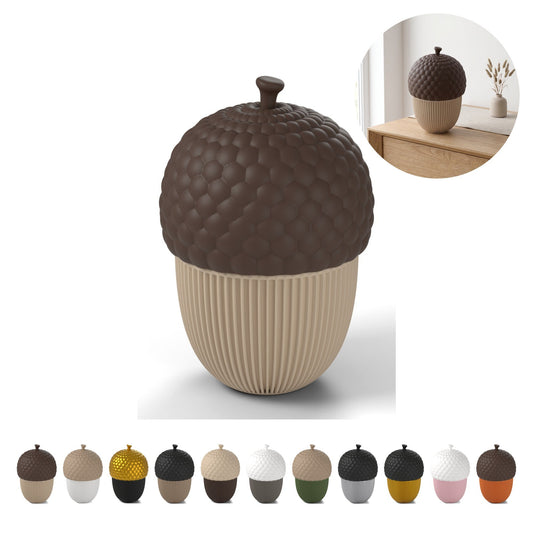 Recipiente decorativo Bellota aprox. 11,6 cm, tapa de rosca, PLA – Beige