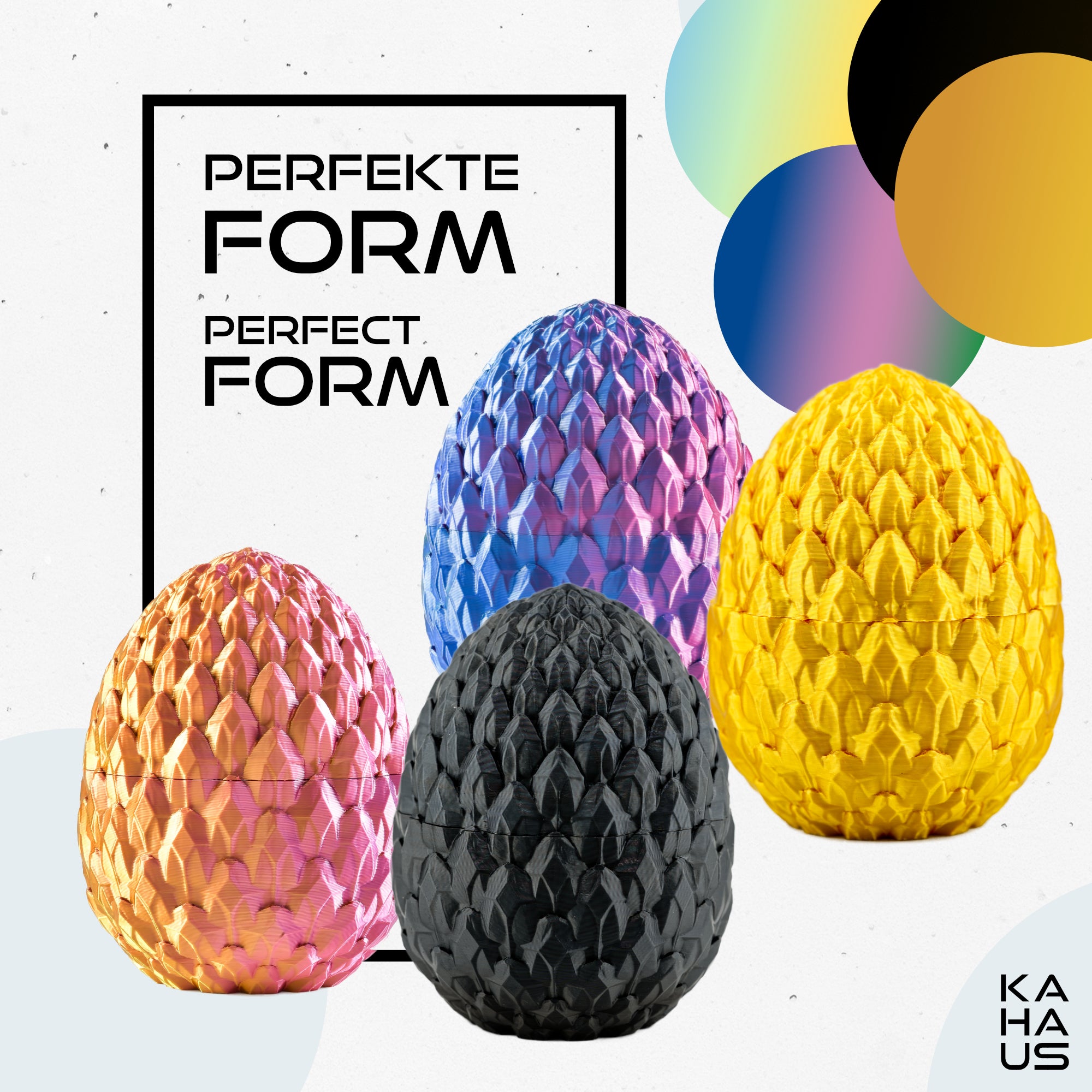 3D Dragons in Egg with Wings – 4-Pack Hatching Fantasy Dragon Figures 7–11 cm | Colorful Eggs with Dragons | Blue, Red, Gold & Black | Magical Gift for Kids Aged 3+