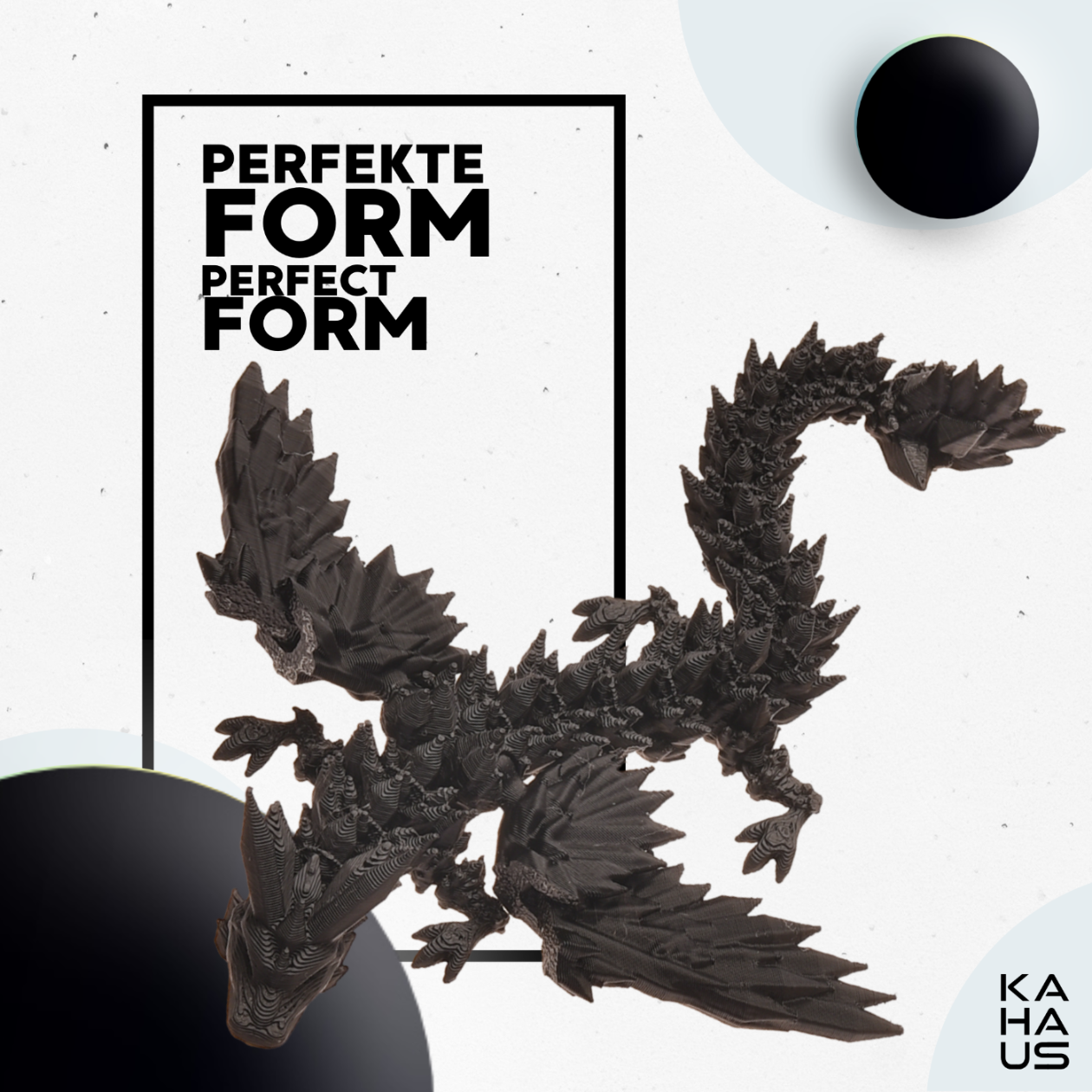 3D Winged Dragon Figure – Poseable Fantasy Sculpture (11 cm) – Black #c:black