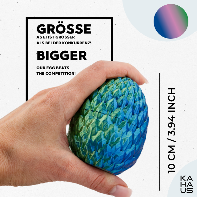 Decorative 3D Egg – Fantasy Display Egg (10 cm) – Blue-Green-Violet #c:blue-green-violet