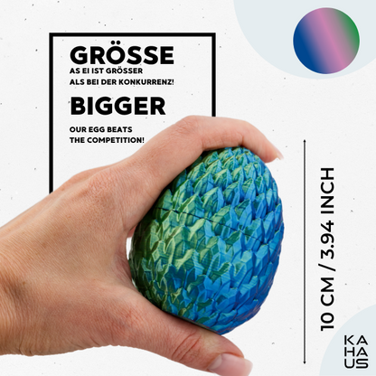 Decorative 3D Egg – Fantasy Display Egg (10 cm) – Blue-Green-Violet #c:blue-green-violet