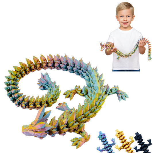 3D Drache – Drachenskulptur 60 cm | Bewegliche Figur für Kinder, Sammler & Fantasy-Fans