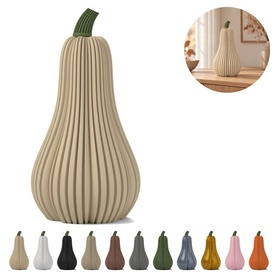 Calabaza alta para vela LED — 16 cm – Beige