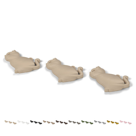 Brelok Halloween kot szkielet, 3 szt., 5 cm, PLA – Beige