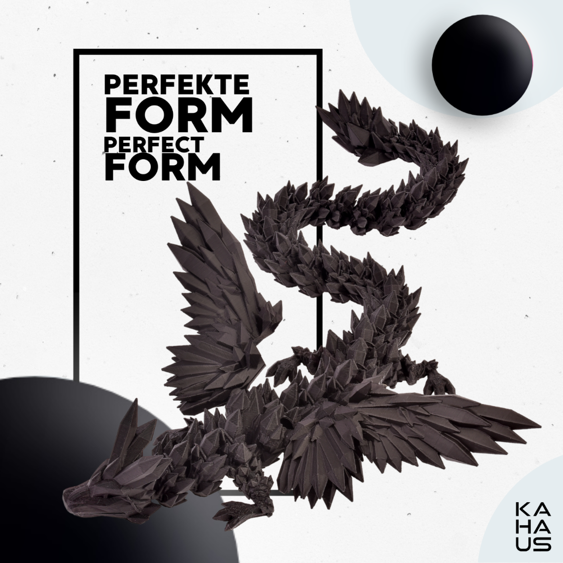 3D Winged Dragon Figure – Poseable Fantasy Sculpture