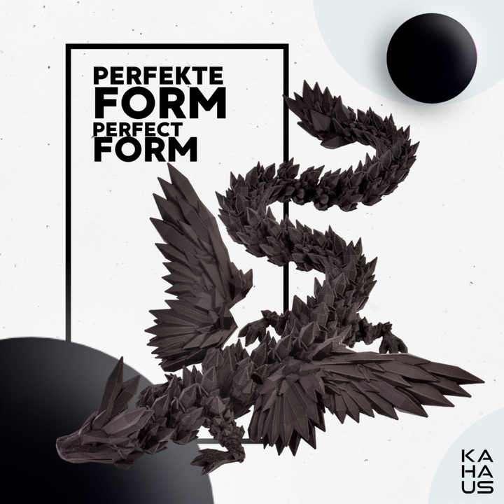 3D Winged Dragon Figure – Poseable Fantasy Sculpture