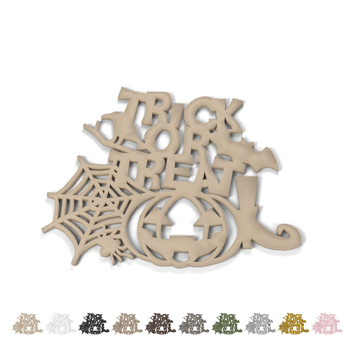 Decor suspendat de Halloween Trick or Treat, 14,9 cm, PLA – bej