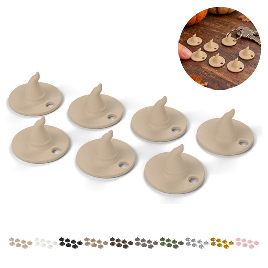 Sleutelhanger heksenhoed 7 stuks, Ø 3 × 2 cm, PLA – Beige