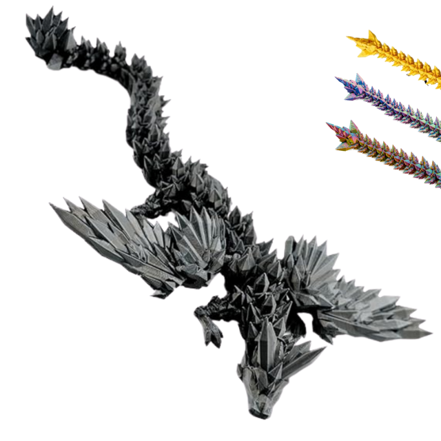 3D Winged Dragon Figure – Poseable Fantasy Sculpture