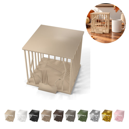Monsterkooi Halloween-decoratie, 2 delen, PLA, 12,8 cm – beige