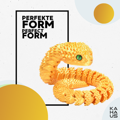 3D Snake Figure – Realistic Articulated Collectible (27 cm) – Gold #c:gold