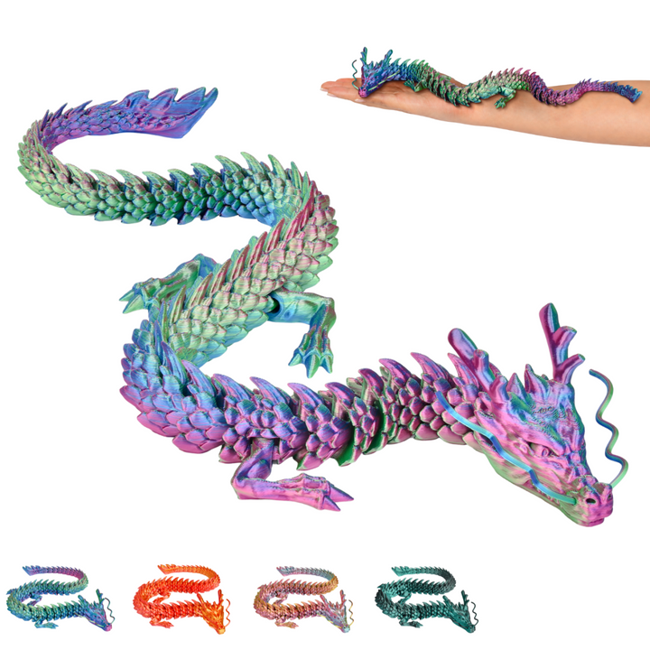 Chinese Dragon XL – Decorative Sculpture (50 cm) – Blue-Green-Violet #c:blue-green-violet