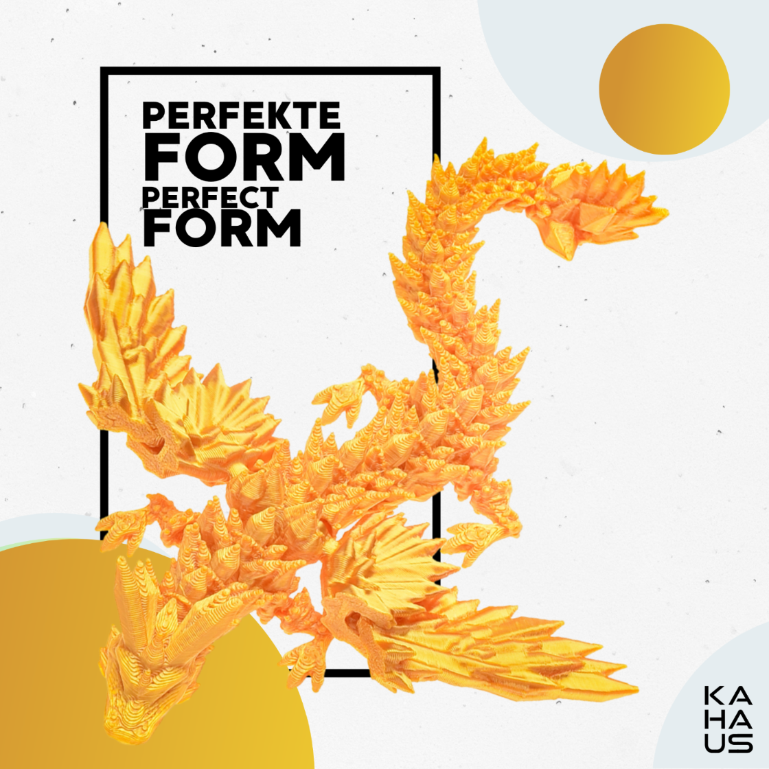 3D Winged Dragon Figure – Poseable Fantasy Sculpture (11 cm) – Gold #c:gold