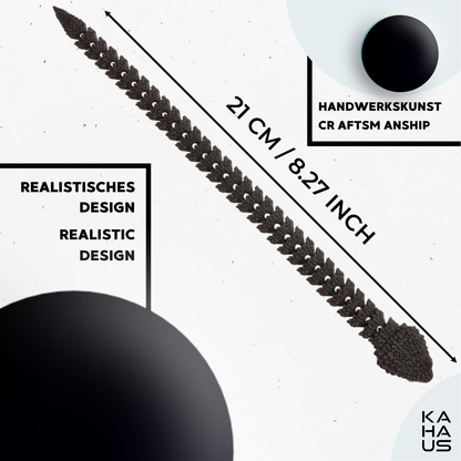 3D Snake Figure – Realistic Articulated Collectible (21 cm) – Black #c:black