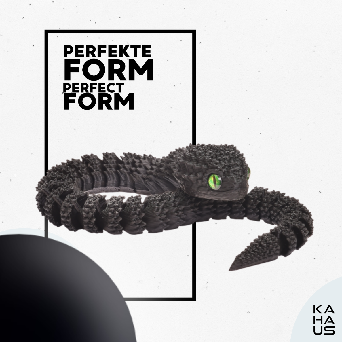3D Snake Figure – Realistic Articulated Collectible (21 cm) – Black #c:black
