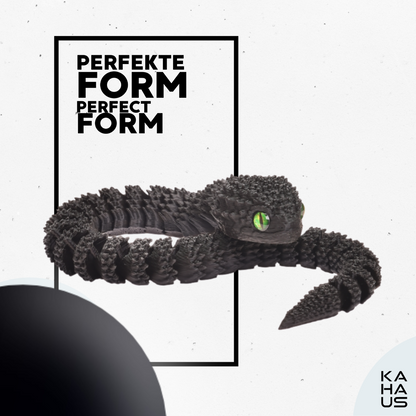 3D Snake Figure – Realistic Articulated Collectible (21 cm) – Black #c:black