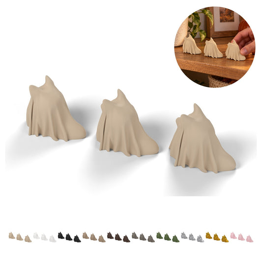 Halloween szellem figura kutya 4,2 cm PLA, 3 db – bézs