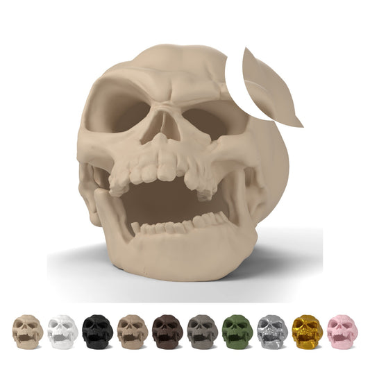 Dovleac Halloween cu craniu, decorațiune 6,2 cm din PLA – bej