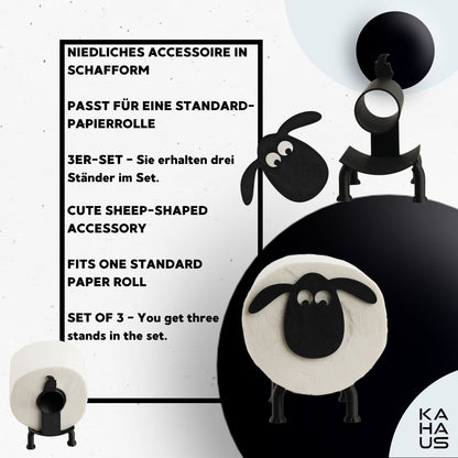 Sheep Toilet Paper Holder - SET – Black