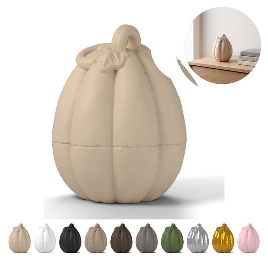 Ékszertartó doboz tök tojás 8 cm, őszi halloweeni dekoráció, fedeles, PLA – Beige