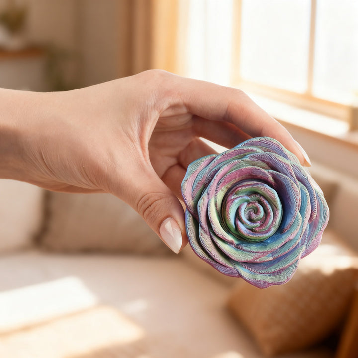 Rose Spinner Fidget Toy 8 cm – 3D-Druck PLA, leises Schreibtischspielzeug #5