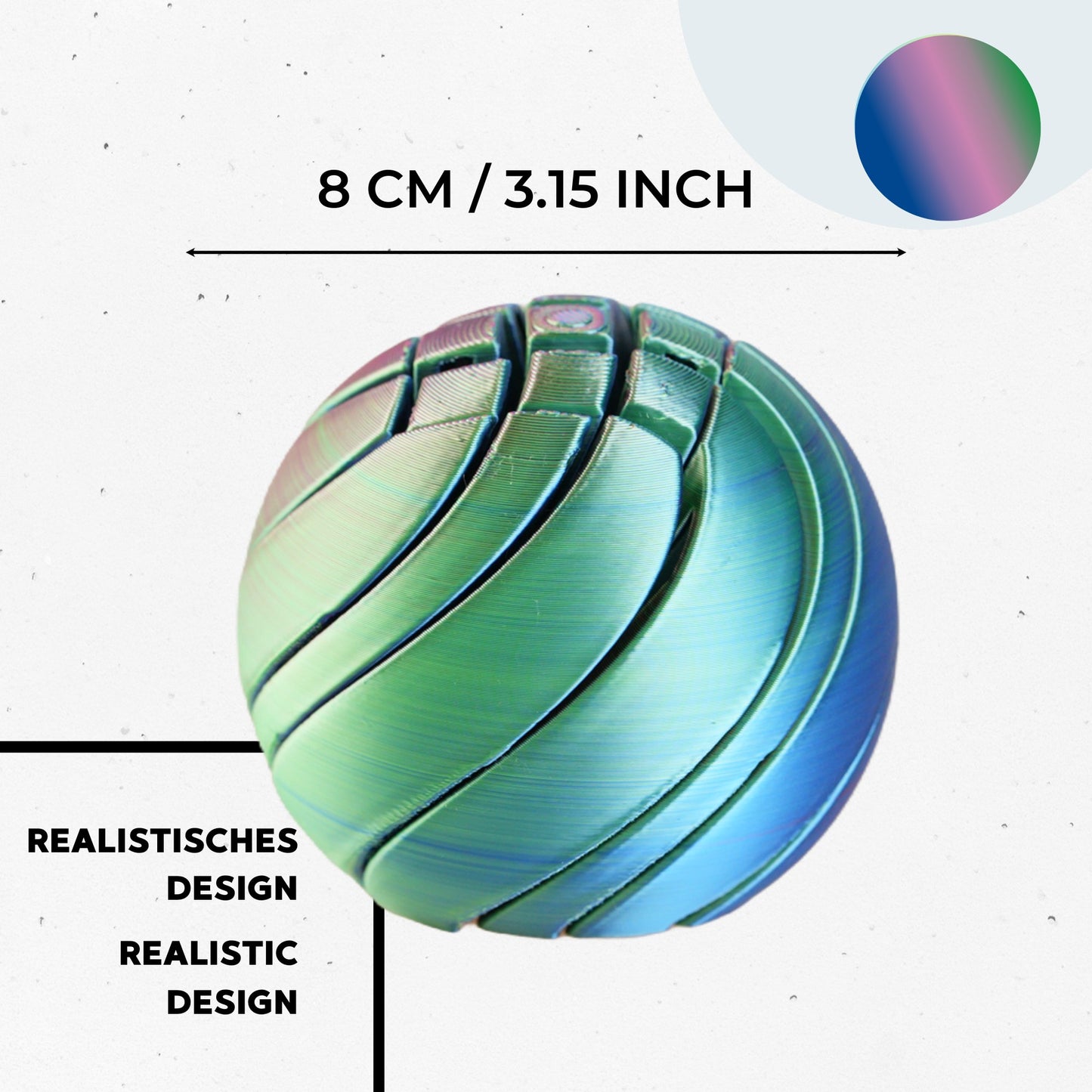 Fidget Ball Slime Ball 2.0 8 cm – 3D-gedrucktes Schreibtischspielzeug aus PLA #4