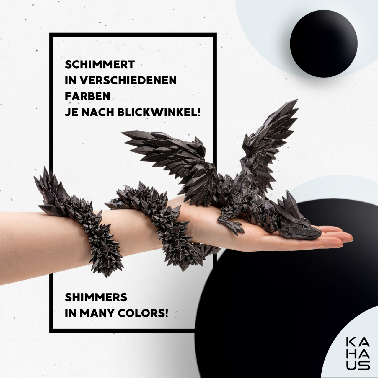 3D Winged Dragon Figure – Poseable Fantasy Sculpture