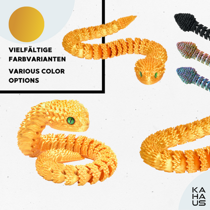 3D Snake Figure – Realistic Articulated Collectible (27 cm) – Gold #c:gold