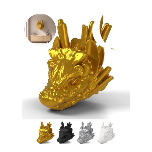 Dragon Head Wall Mount Sushi 9,1 cm, Funny Sushi Motif, PLA – Silk Gold
