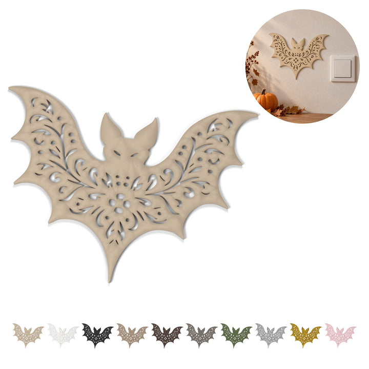 Decorațiune Halloween liliac pentru perete 17,4 cm, placă subțire din PLA, 19 g – bej
