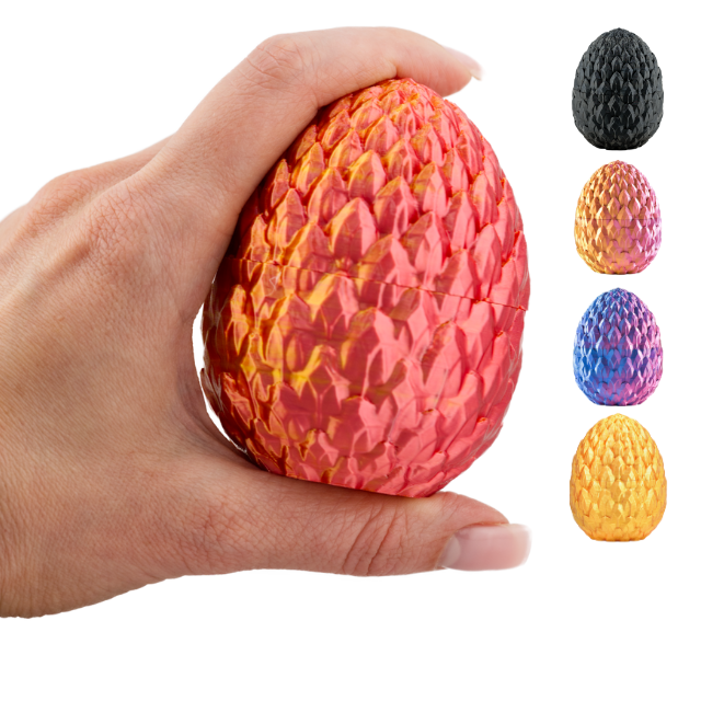 Decorative 3D Egg – Fantasy Display Egg (7 cm) – Red-Gold #c:red-gold