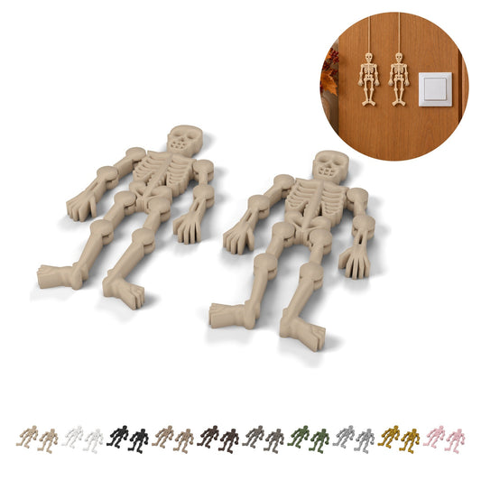 Schelet Halloween articulat 11 cm, PLA, 2 buc. – bej