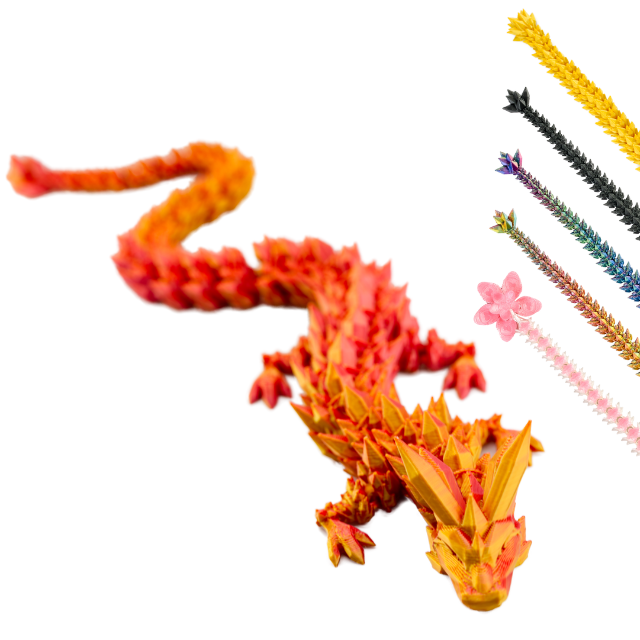 3D Dragon Figure – Collectible Fantasy Statue (10–33 cm) – Red-Gold #c:red-gold
