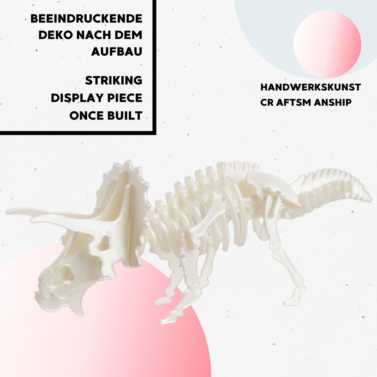Triceratops Dinosaurier Bausatz – Steckkarte aus 3D-Druck – 25 cm #4
