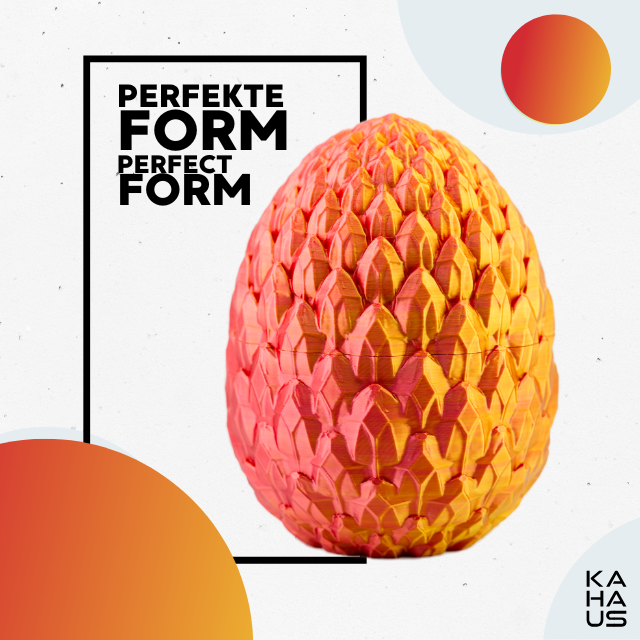 Decorative 3D Egg – Fantasy Display Egg (10 cm) – Red-Gold #c:red-gold